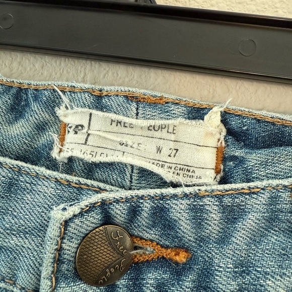 Free People Light Blue Patchwork Skinny Jeans - Picture 3 of 6